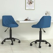 vidaXL Eetkamerstoelen draaibaar 2 st fluweel blauw