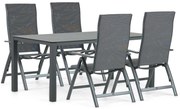 Tuinset 4 personen 180 cm Aluminium/textileen Grijs Hartman Sitges/Mateo