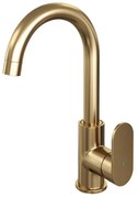 Brauer Gold - Edition Wastafelmengkraan opbouw - hoog - draaibaar - ronde uitloop - model C - PVD - geborsteld goud 5-GG-003-R1