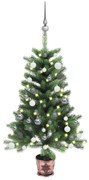 vidaXL Kunstkerstboom met LED's en kerstballen 65 cm groen