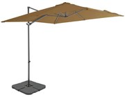 vidaXL Parasol met draagbare voet taupe