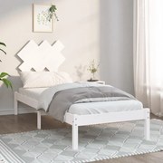 vidaXL Bedframe massief hout wit 75x190 cm 2FT6 Small Single