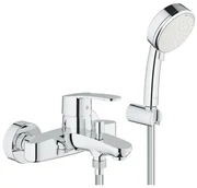 GROHE Eurostyle Cosmopolitan badkraan met omstel en koppelingen met doucheset chroom/wit 3359220a
