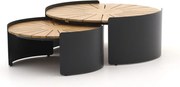Loungetafel Bellagio | Rond | Tuintafel Teakhout | 2-delig | Kees Smit Tuinmeubelen