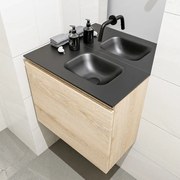 Mondiaz Olan 60cm toiletmeubel washed oak met wastafel urban rechts geen kraangat