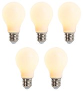 Set van 5 E27 dimbare LED lampen A60 mat 5W 380lm