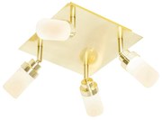 Moderne badkamer Spot / Opbouwspot / Plafondspot messing 4-lichts IP44 - Japie Modern G9 IP44 vierkant Lamp