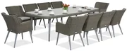 Exclusieve dining tuinset met grote tafel Córdoba voor 10 personen Garden Point grijs