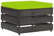 vidaXL Hocker sectioneel met kussen grijs geïmpregneerd hout