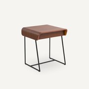 Nachtkastje in notenhoutfineer, Bardi design E. Gallina