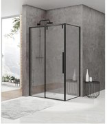 Van Rijn Products ST06 Softclose schuifdeur - 178.5x200cm - helder glas - dikte 8mm - tbv hoekcabine - incl. greep - zwart ST06350180ZW