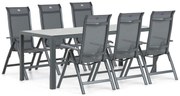 Tuinset 6 personen 210 cm Aluminium/textileen Grijs Hartman Alice/Venustas