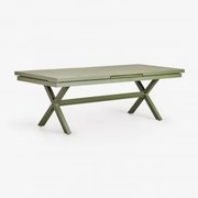 Karena Uitschuifbare Rechthoekige Aluminium Eettafel Groen – Intens Olijf & 240 - 300 X 100 Cm - Sklum