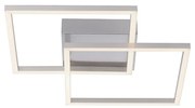 Plafondlamp staal incl. LED 2-lichts - Amanda Modern vierkant Binnenverlichting Lamp