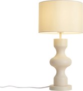 Retro tafellamp beige met stoffen kap - Captain