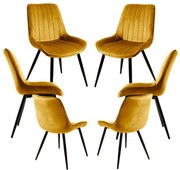 Set 6 Fluwelen Leunstoelen