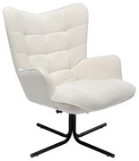 Kare Design Oscar Draaibare Fauteuil Boucle Creme Met Hoge Rug