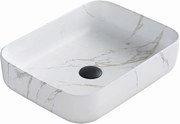 Mexen Carla opbouwwasbak 50 x 39 cm, wit steen - 21555091
