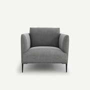 Fauteuil in stonewashed fluweel, Oscar, ontwerp E. Gallina