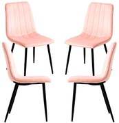Set 4 Fluwelen Liny Stoelen
