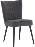 Goossens Eetkamerstoel Rob antraciet velvet stof leuning, urban industrieel