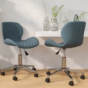 vidaXL Eetkamerstoelen draaibaar 2 st fluweel blauw