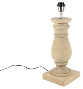 Landelijke tafellamp zonder kap naturel hout - Catnip