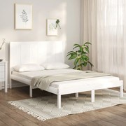 vidaXL Bedframe massief grenenhout wit 120x190 cm 4FT Small Double