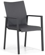 Tuinstoel stapelbaar Aluminium/textileen Grijs-antraciet Lifestyle Garden Furniture Rome  antraciet