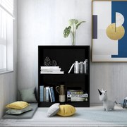 vidaXL Boekenkast 60x24x74,5 cm bewerkt hout hoogglans zwart