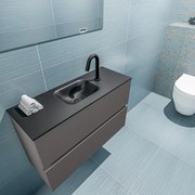 Mondiaz Ada 80cm toiletmeubel dark grey met wastafel urban midden 1 kraangat