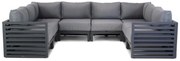 U-Vorm Loungeset 8 personen Aluminium Grijs  Santika Furniture Santika Jaya