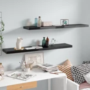 vidaXL Wandschappen zwevend 2 st 120x23,5x3,8 cm MDF hoogglans zwart