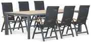 Tuinset 6 personen 240 cm Aluminium/textileen Grijs Presto Tarenta/Borello