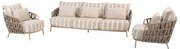 Beverly stoel bank loungeset 3 delig latte 4 Seasons Outdoor