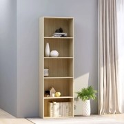 vidaXL Boekenkast met 5 schappen 60x30x189 cm spaanplaat sonoma eiken