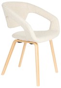 Zuiver Flexback Design Eetkamerstoel Hout Beige Boucle
