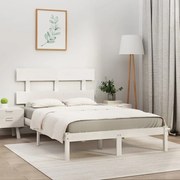 vidaXL Bedframe massief hout wit 200x200 cm