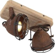 Smart spot roestbruin met hout incl. 2 wifi GU10 - Gina