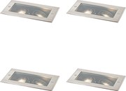 Set van 4 moderne grondspots staal 2-lichts verstelbaar IP65 - Oneon