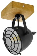 EGLO Spotlight Gatebeck 1 lamp staal en hout zwart