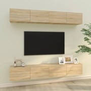 vidaXL Tv-wandmeubels 4 st 100x30x30 cm sonoma eikenkleurig