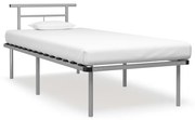 vidaXL Bedframe metaal grijs 90x200 cm