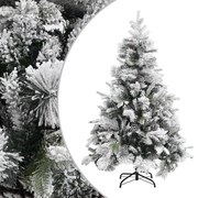 vidaXL Kerstboom met dennenappels en sneeuw 150 cm PVC en PE