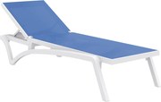 Siesta Exclusive Ligbed - Pacific - Wit - Blauw - Stapelbaar - Verstelbaar - Siesta