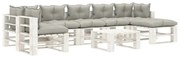 vidaXL 8-delige Loungeset met taupe kussens pallet hout