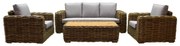 Sumatra stoel-bank 4-delig loungeset naturel rotan