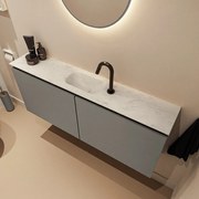 Mondiaz Ture DLux toiletmeubel 120cm smoke met wastafel opalo midden met kraangat