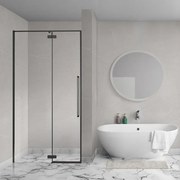 Aqua Vista Oria Linea nisdeur - 130x200cm - incl. montageset - Mat zwart SW1186303/SW1175900