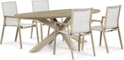Tuinset 4 personen 220 cm Aluminium Zand/Beige Lifestyle Garden Furniture Fiora/Brookline